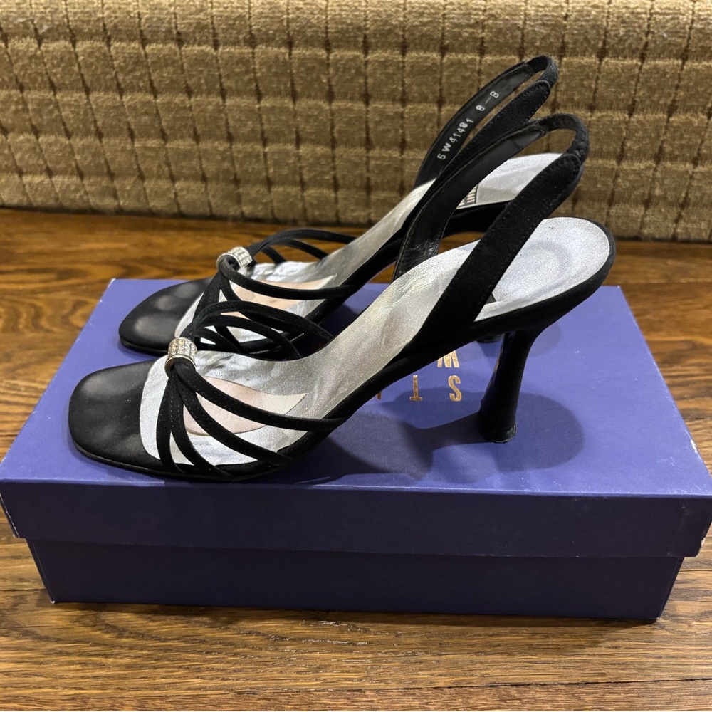 Stuart Weitzman Black Strappy Sandals
